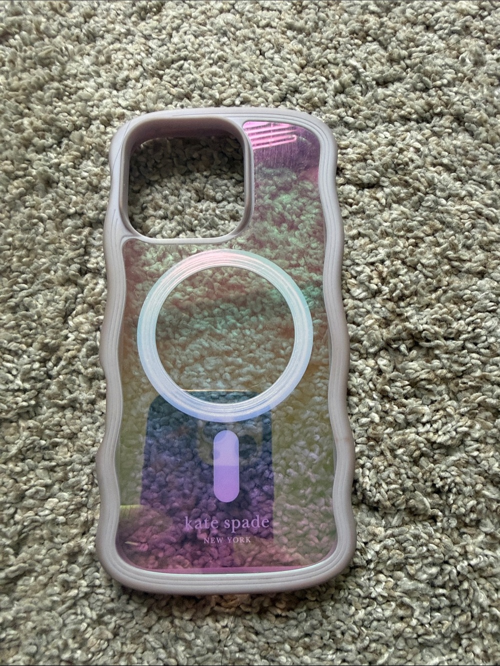 kate spade Iridescent Pink Lavender MagSafe Clear Bumper Case
